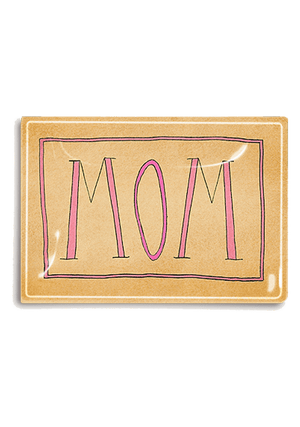 Handwriting Mom Glass Decoupage Tray - Bensgarden.com