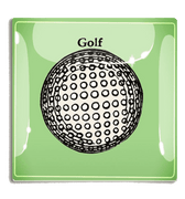 Hole In One Golf Ball Decoupage Glass Tray - Bensgarden.com