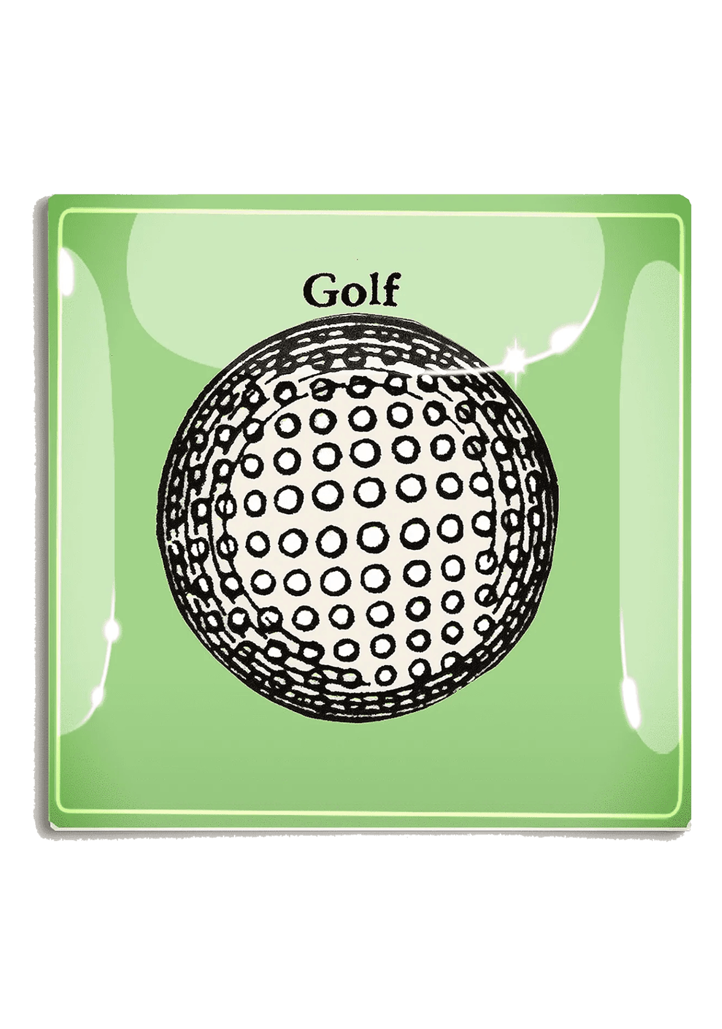 Hole In One Golf Ball Decoupage Glass Tray - Bensgarden.com