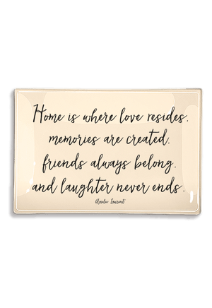 Home Is Where Love Resides Glass Decoupage Tray - Bensgarden.com