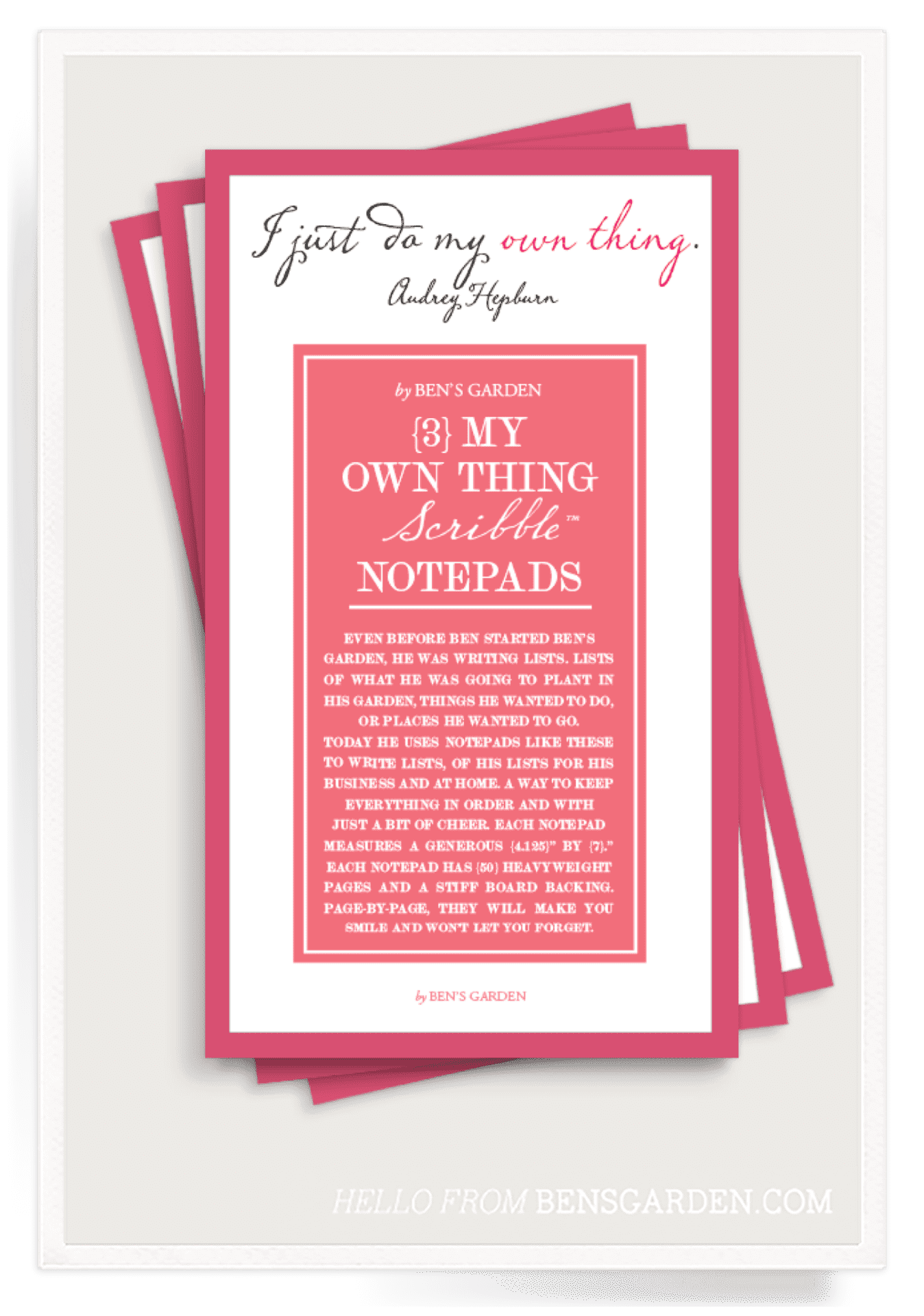 I Just Do My Own Thing Scribble Notepad Set Of 3 - Bensgarden.com