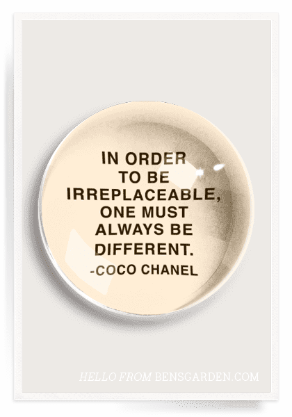 In Order To Be Irreplacable French Crystal Dome Paperweight - Bensgarden.com