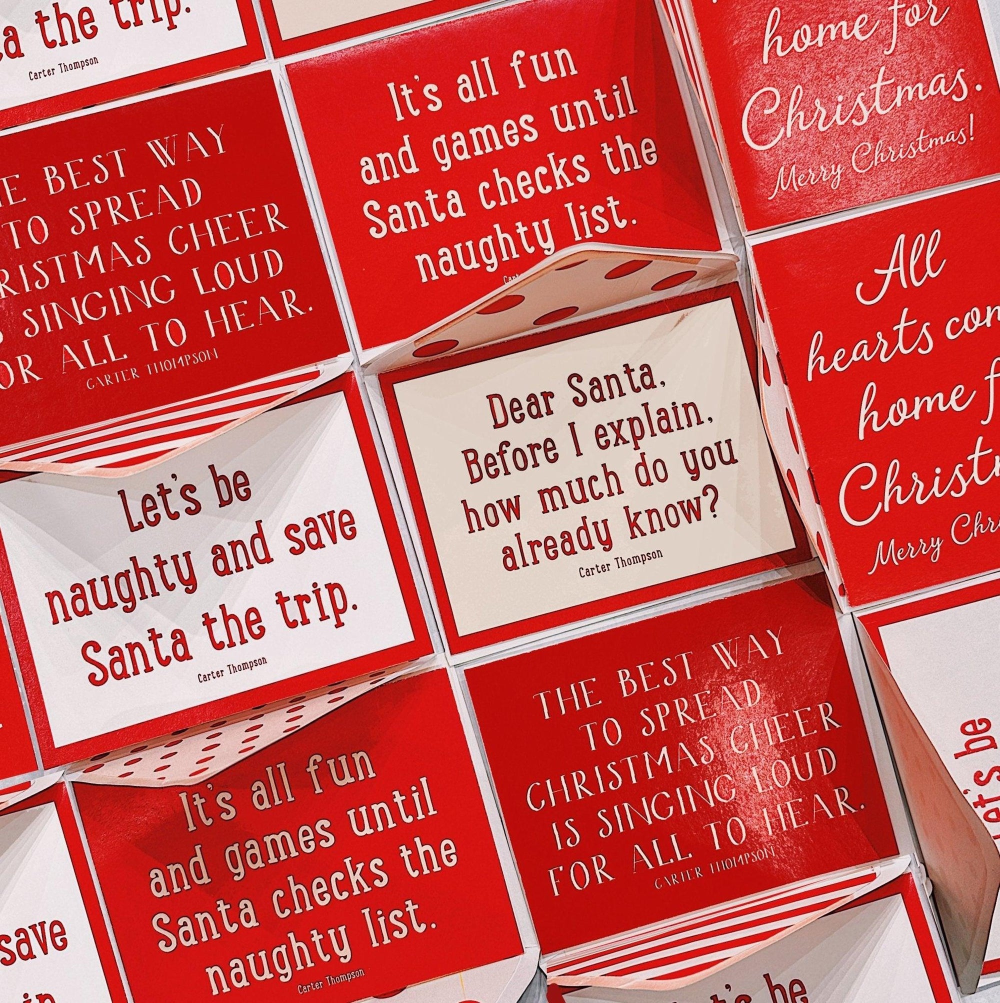 It's All Fun And Games Until Santa Greeting Card, Single or Boxed Set of 8 - Bensgarden.com