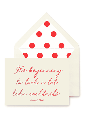 It's Beginning To Look A Lot Like Cocktails Blank Single Greeting Card - Bensgarden.com