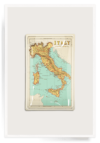 Italy Map No. 2 Decoupage Glass Tray - Bensgarden.com