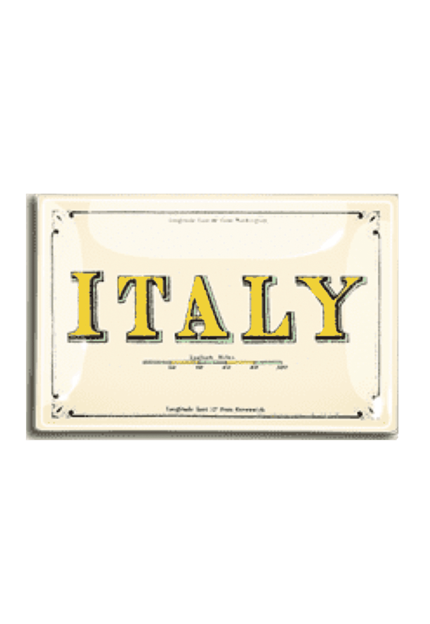 Italy Text Decoupage Glass Tray - Bensgarden.com