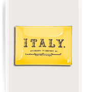 Italy Text Decoupage Glass Tray - Bensgarden.com