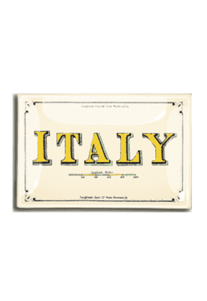 Bensgarden.com | Italy Text Decoupage Glass Tray - Ben's Garden. Made in New York City.