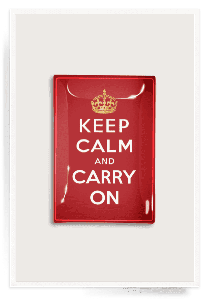 Keep Calm And Carry On Decoupage Glass Tray: Today - Bensgarden.com