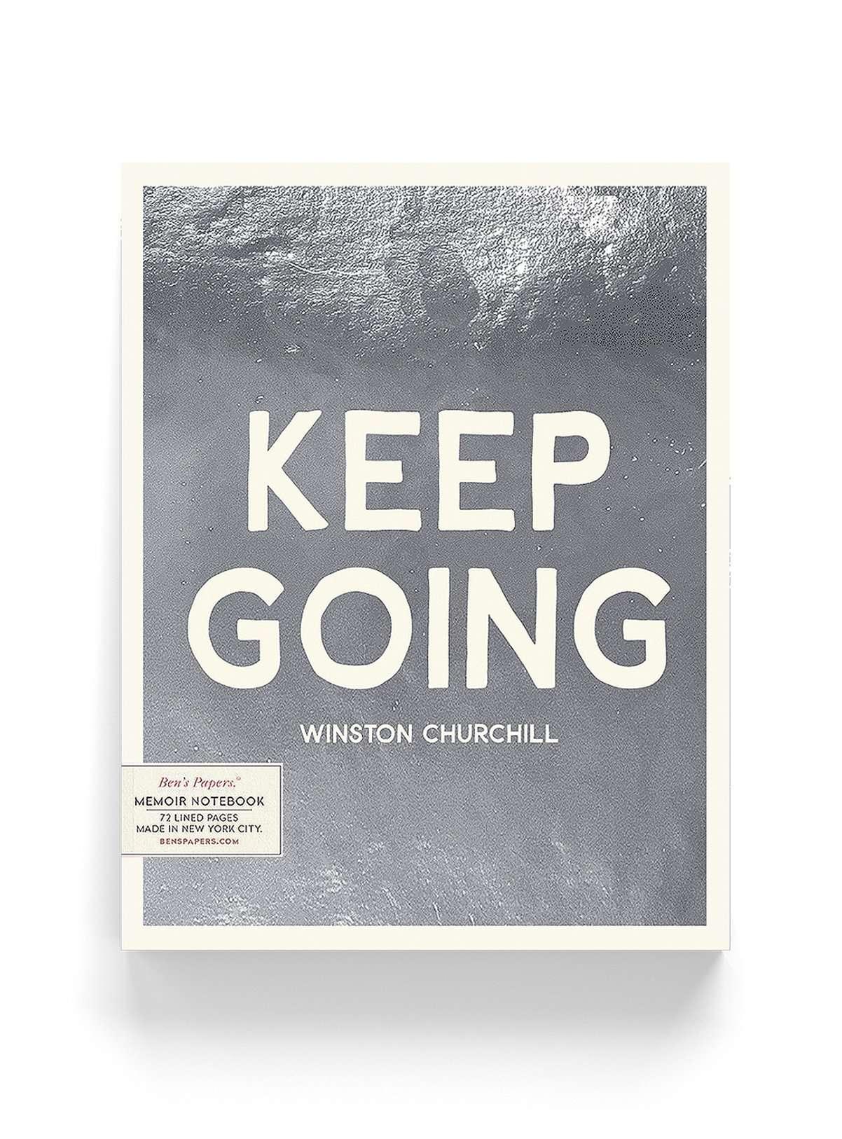 Keep Going Silver Foil Memoir Notebook Journal - Bensgarden.com