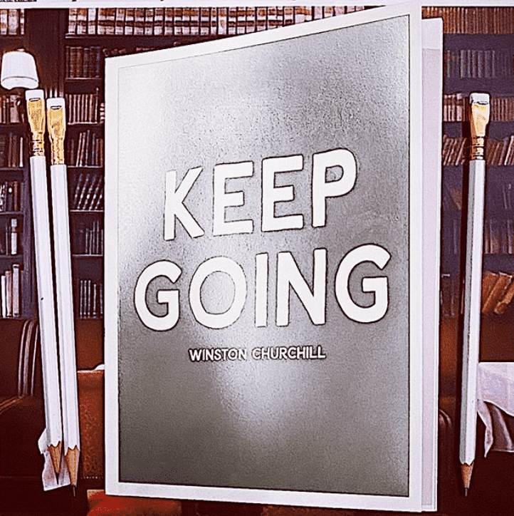 Keep Going Silver Foil Memoir Notebook Journal - Bensgarden.com