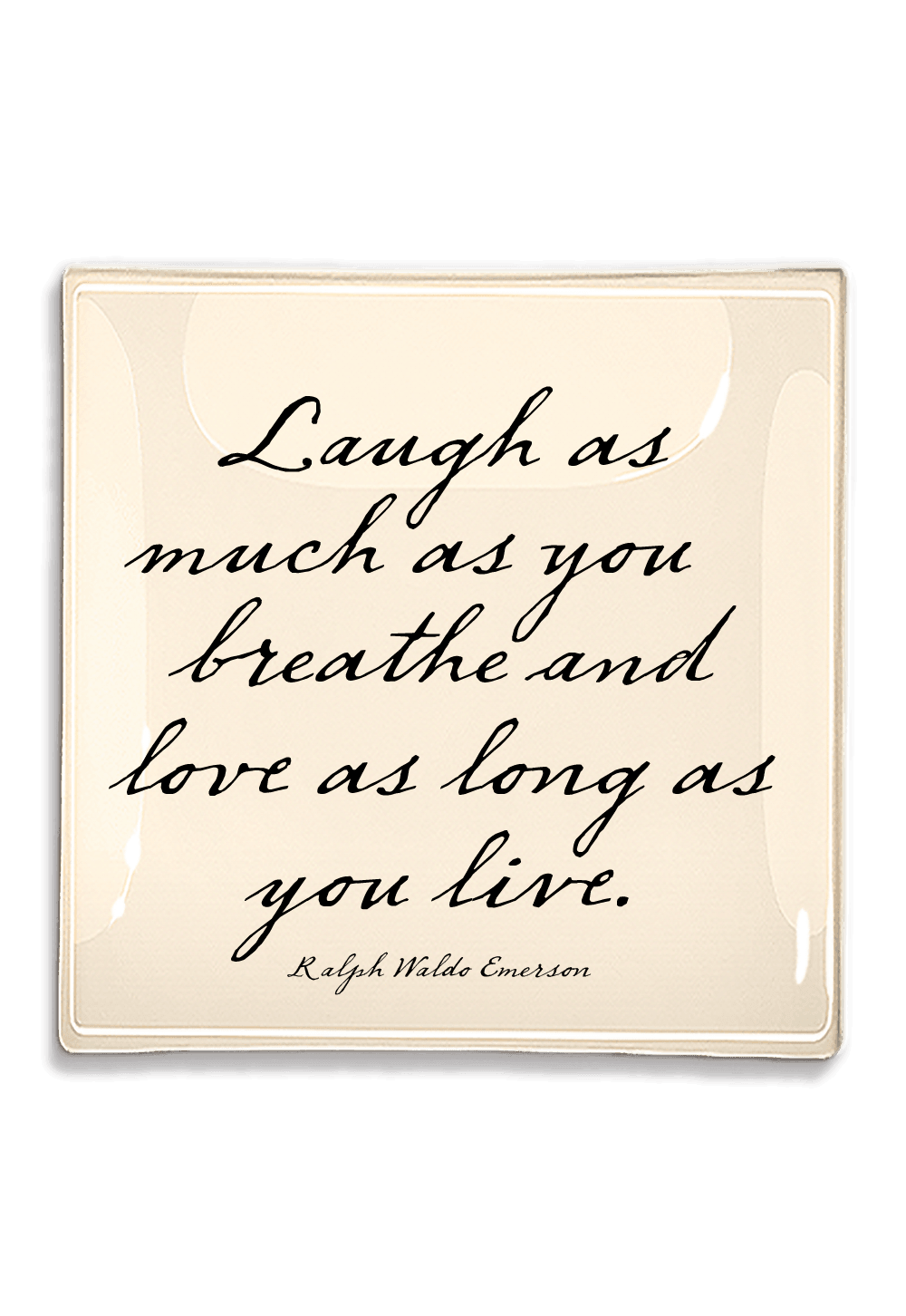 Laugh As Much As You Love Decoupage Glass Tray - Bensgarden.com