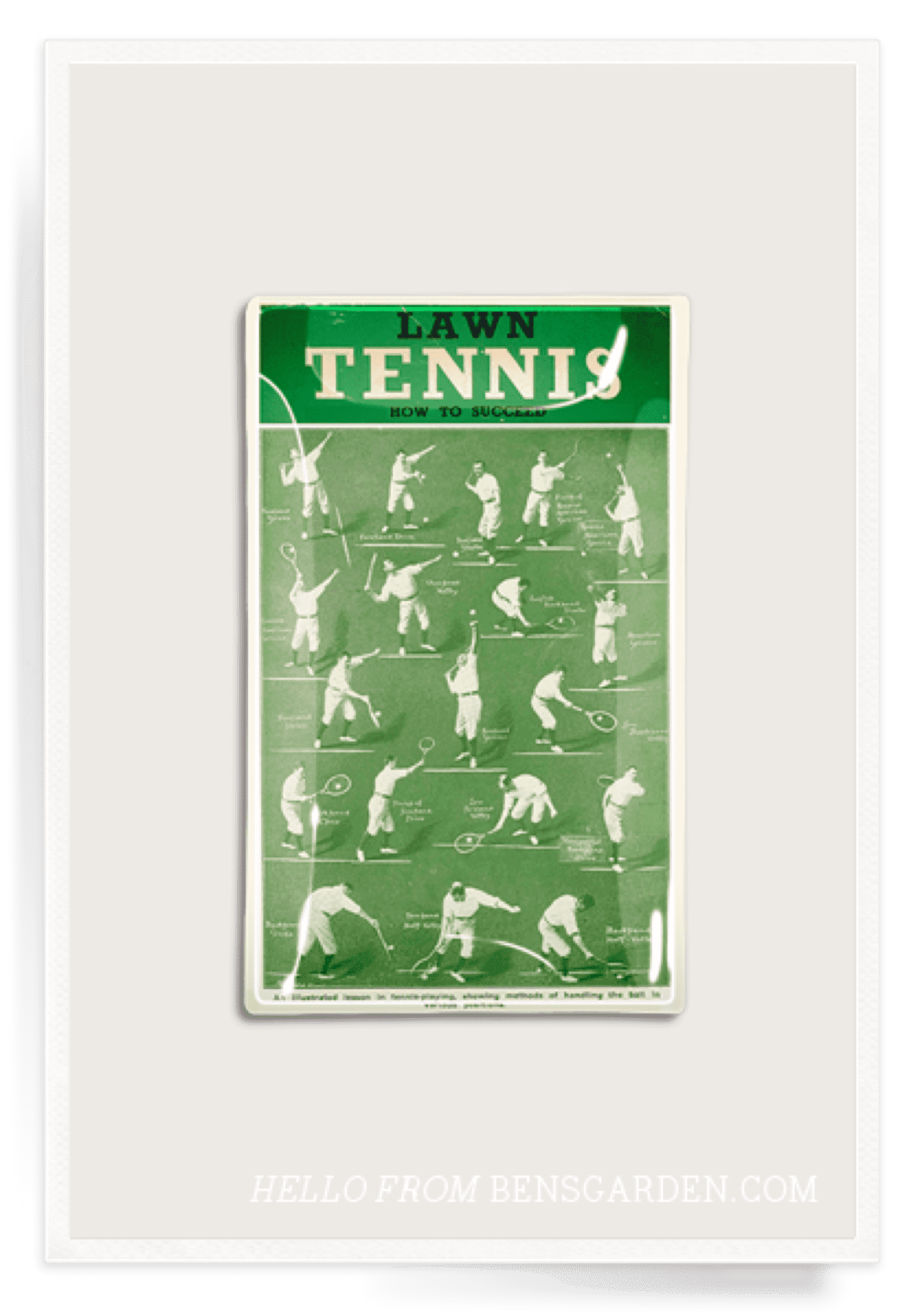 Lawn Tennis Deecoupage Glass Tray - Bensgarden.com