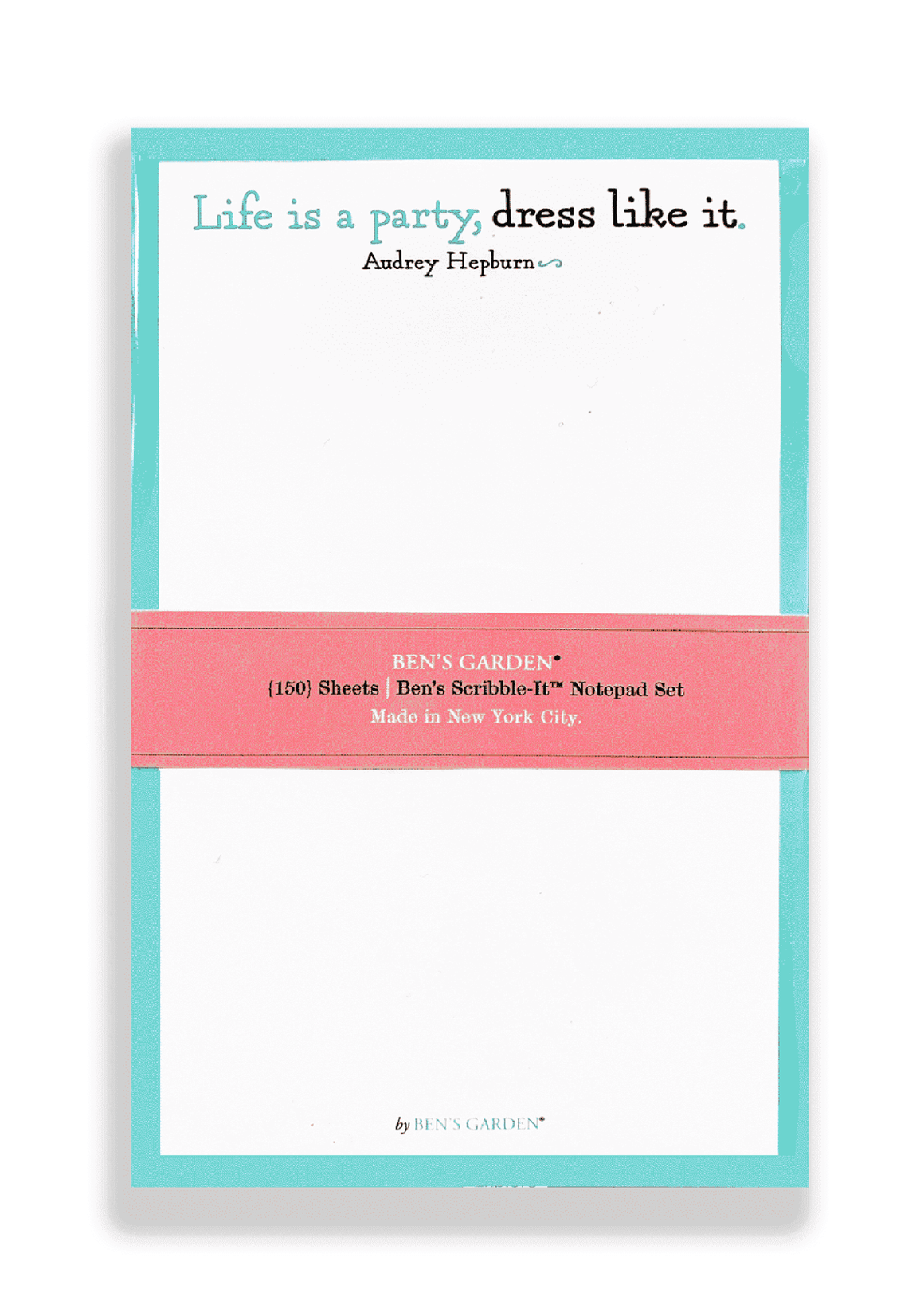 Bensgarden.com | Life Is A Party, Dress Like It Scribble Notepad Set Of 3 - Ben's Garden. Made in New York City.