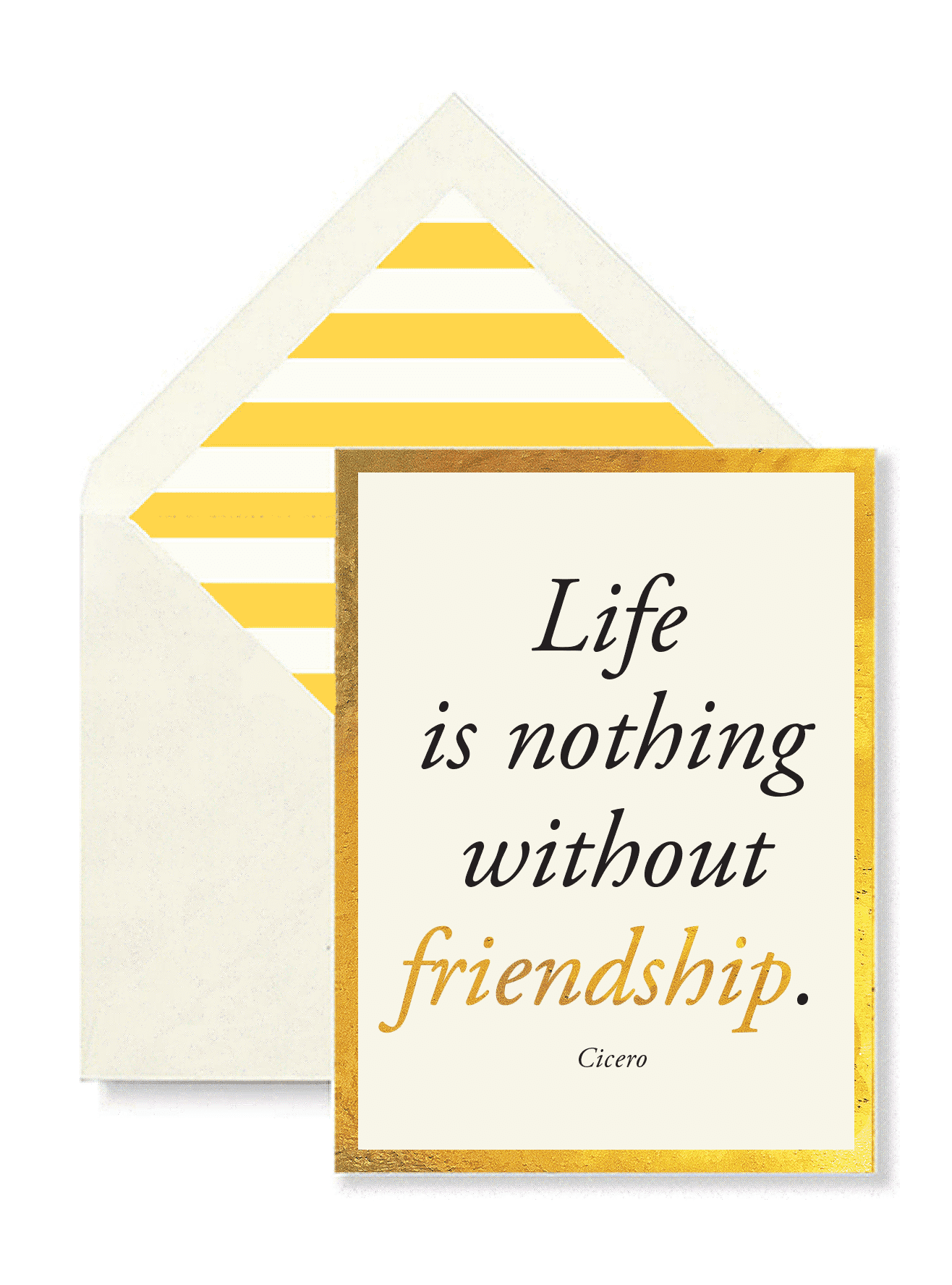 Bensgarden.com | Life Is Nothing Without Friendship Greeting Card, Single Folded Card or Boxed Set of 8 - Ben's Garden. Made in New York City.