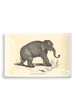 Little Happy Elephant Decoupage Glass Tray - Bensgarden.com