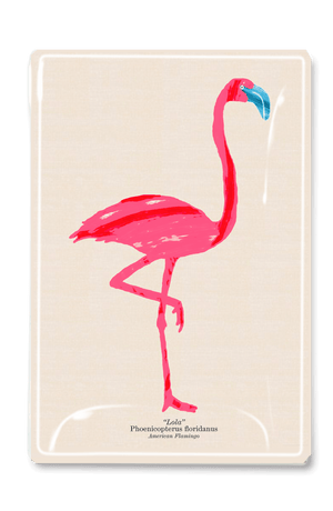 Lola the Flamingo Decoupage Glass Tray - Bensgarden.com