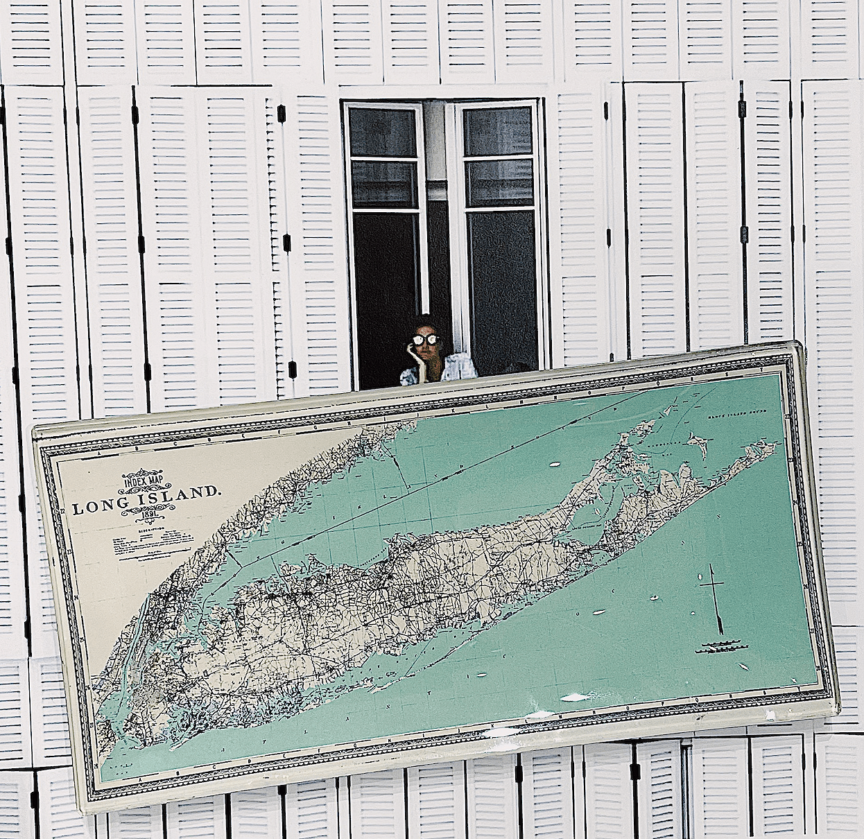 Long Island Sea Coast Map Decoupage Glass Tray - Bensgarden.com