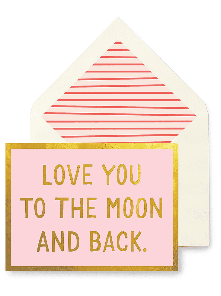 Love You To The Moon And Back Greeting Card, Single Folded Card or Boxed Set of 8 - Bensgarden.com
