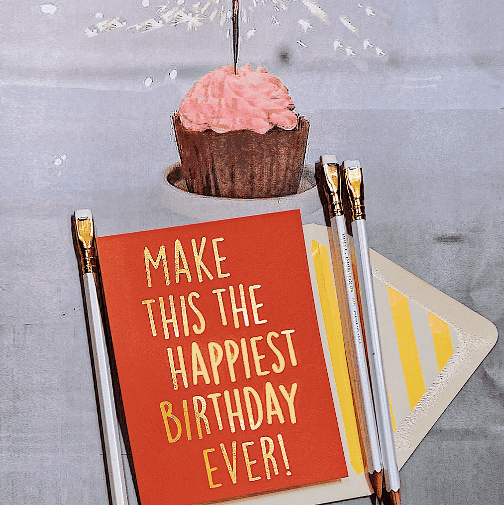 Make This The Happiest Birthday Ever Greeting Card, Single Folded Blank Card - Bensgarden.com