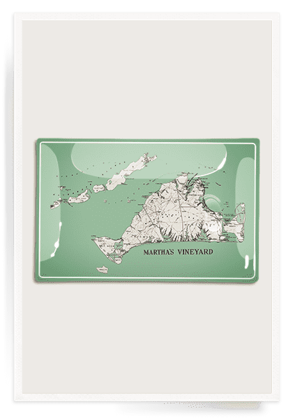 Martha's Vineyard Sound Decoupage Glass Tray - Bensgarden.com