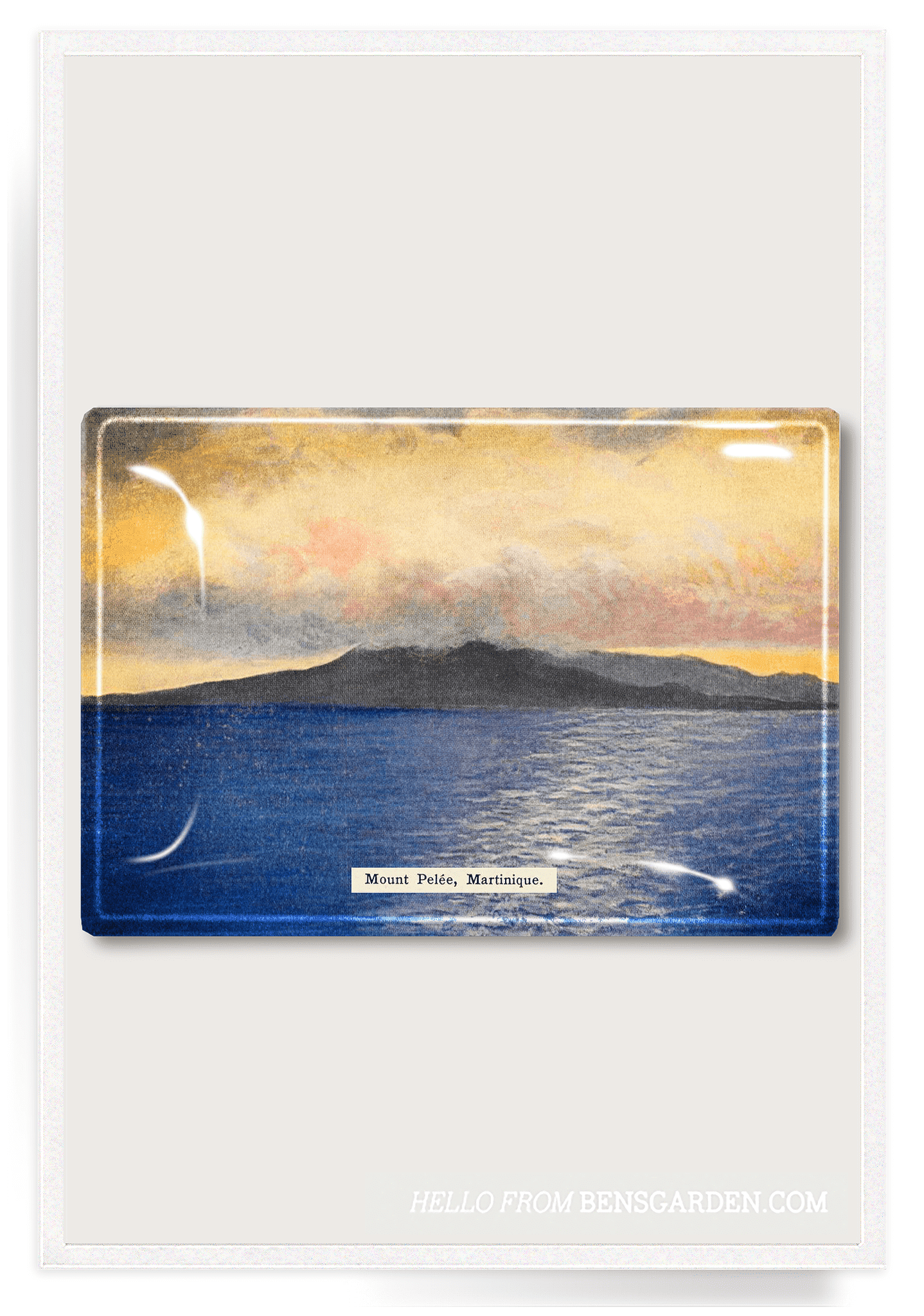 Martinique Seaside Landscape Decoupage Glass Tray - Bensgarden.com