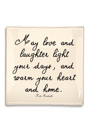 May Love And Laughter Light Decoupage Glass Tray - Bensgarden.com