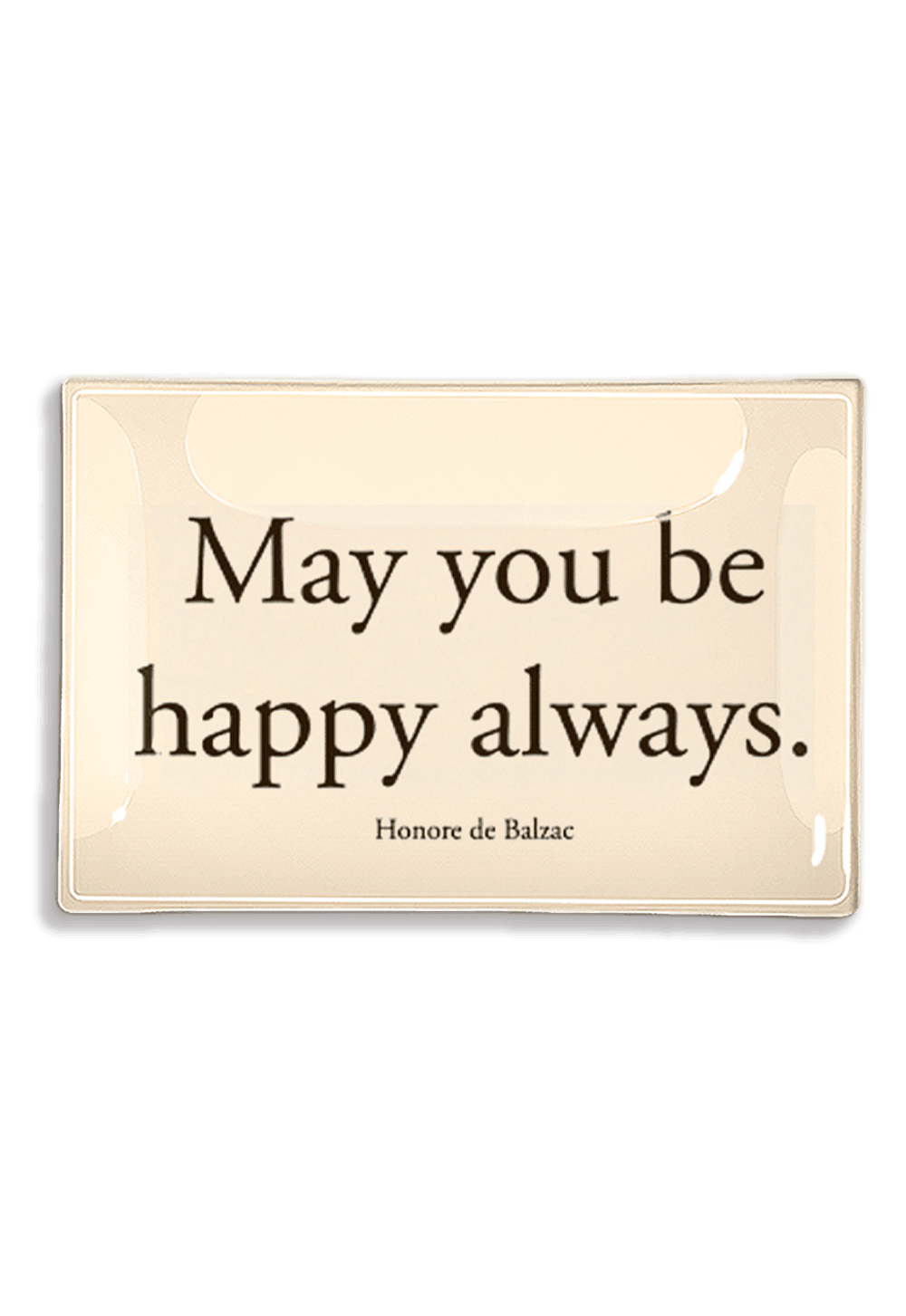 May You Be Happy Always Decoupage Glass Tray - Bensgarden.com