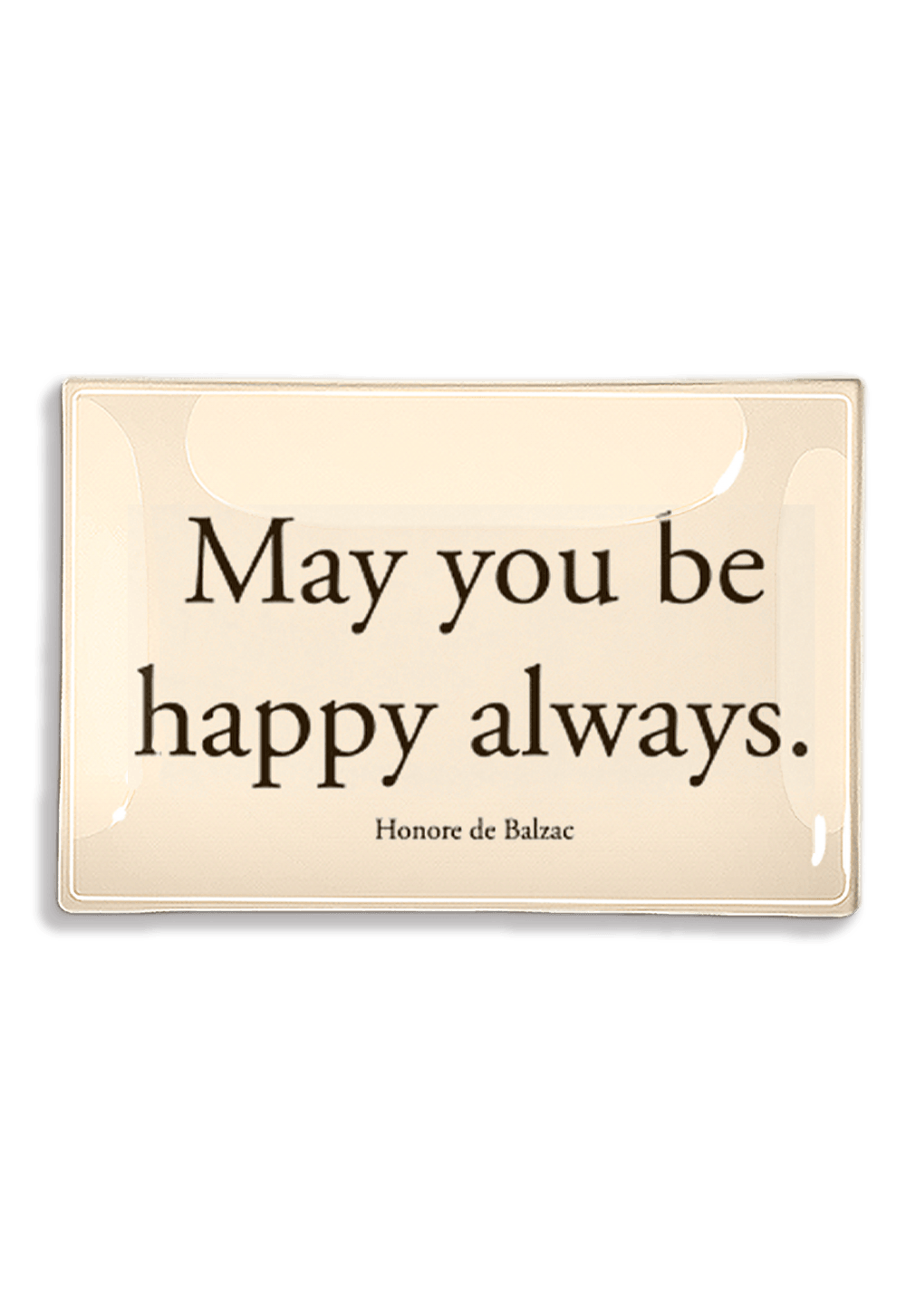 Bensgarden.com | May You Be Happy Always Decoupage Glass Tray - Ben's Garden. Made in New York City.
