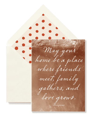 Bensgarden.com | May your Home Be A Place Greeting Card, Single Folded Card or Boxed Set of 8 - Ben's Garden. Made in New York City.