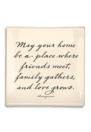 Bensgarden.com | May Your Home Be A Place Where Love Decoupage Glass Tray - Ben's Garden. Made in New York City.