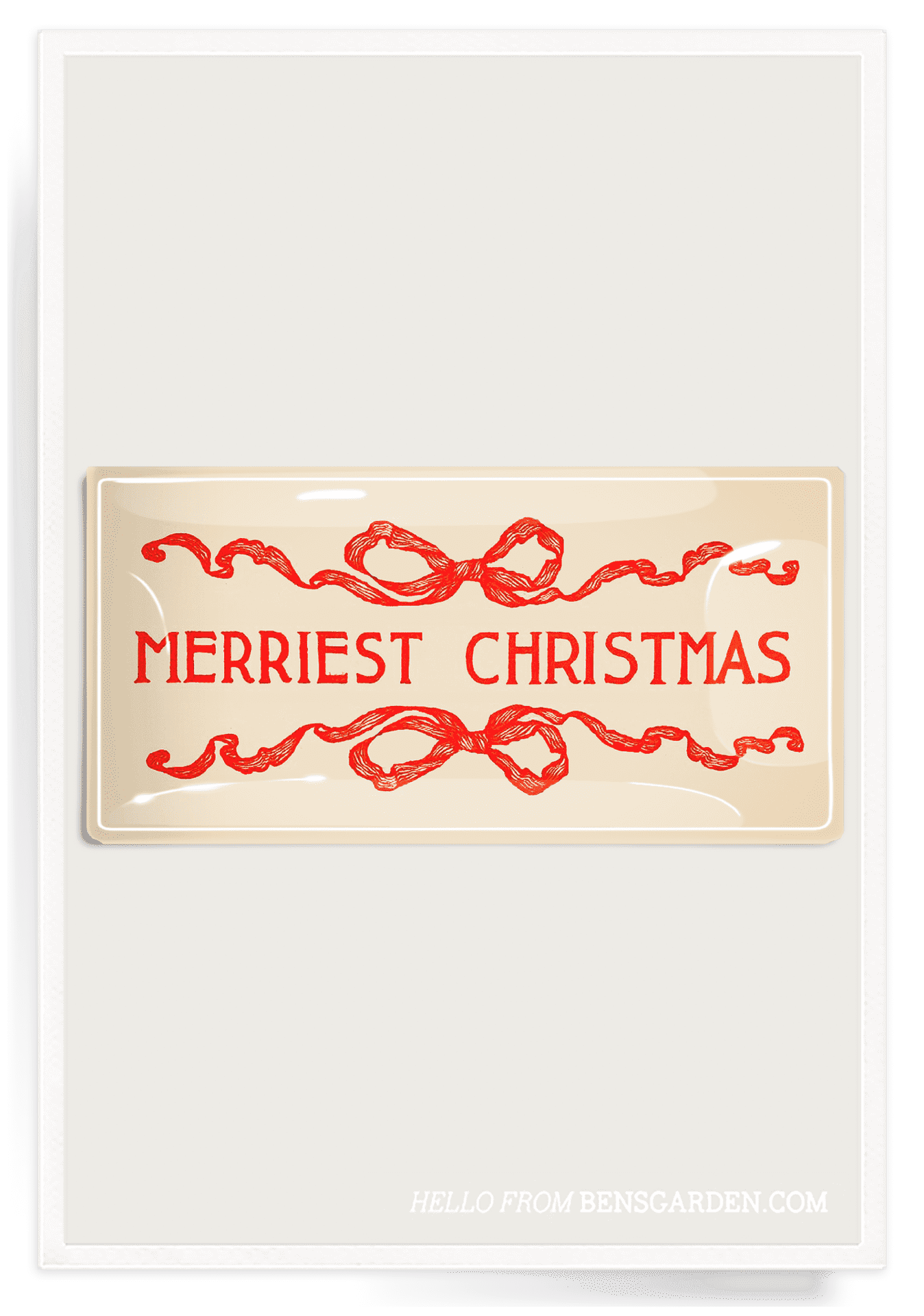 Merriest Christmas Text Decoupage Glass Tray - Bensgarden.com