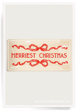 Merriest Christmas Text Decoupage Glass Tray - Bensgarden.com