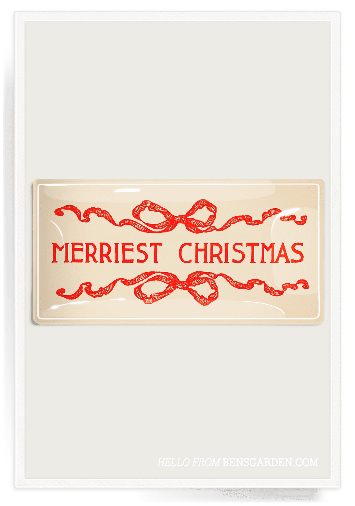 Bensgarden.com | Merriest Christmas Text Decoupage Glass Tray - Ben's Garden. Made in New York City.