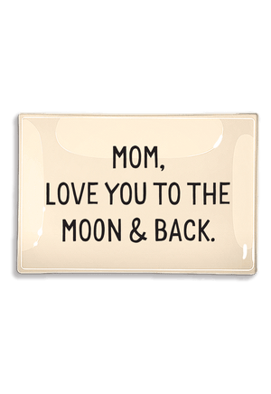 Mom, Love You To The Moon Decoupage Glass Tray - Bensgarden.com