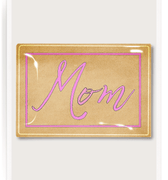 Mom Pink Script Decoupage Glass Tray - Bensgarden.com