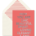 Mom You Are Chic Greeting Card, Single Blank Card - Bensgarden.com