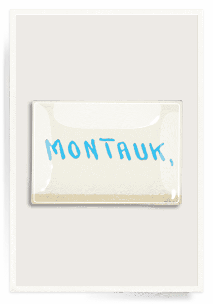 Montauk Text Decoupage Glass Tray - Bensgarden.com