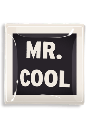 Mr. Cool Vintage Type Decoupage Glass Tray - Bensgarden.com
