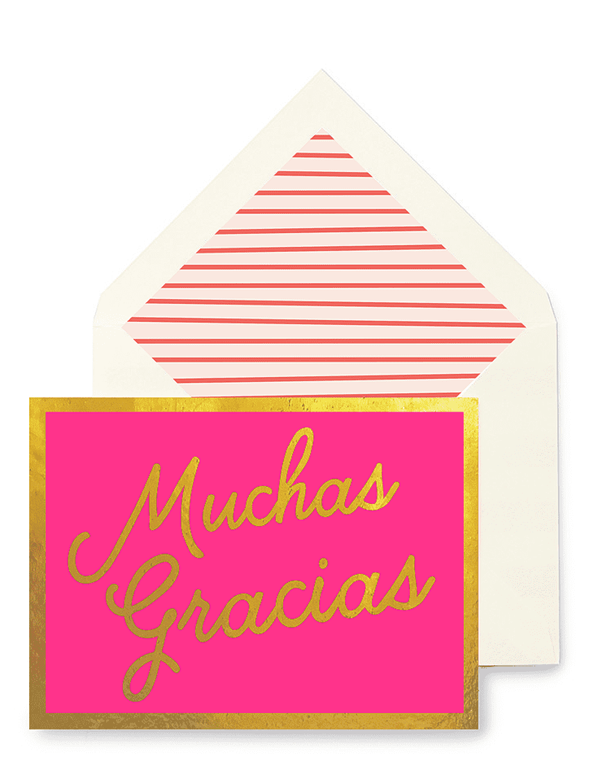 Muchas Gracias Greeting Card, Single Folded Card or Boxed Set of 8 - Bensgarden.com