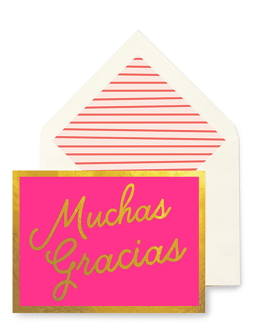 Muchas Gracias Greeting Card, Single Folded Card or Boxed Set of 8 - Bensgarden.com