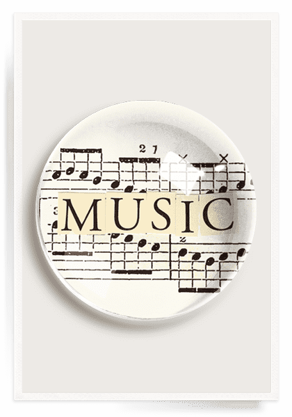 Music Cutout French Crystal Dome Paperweight - Bensgarden.com