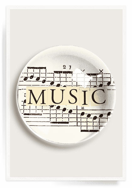 Music Cutout French Crystal Dome Paperweight - Bensgarden.com