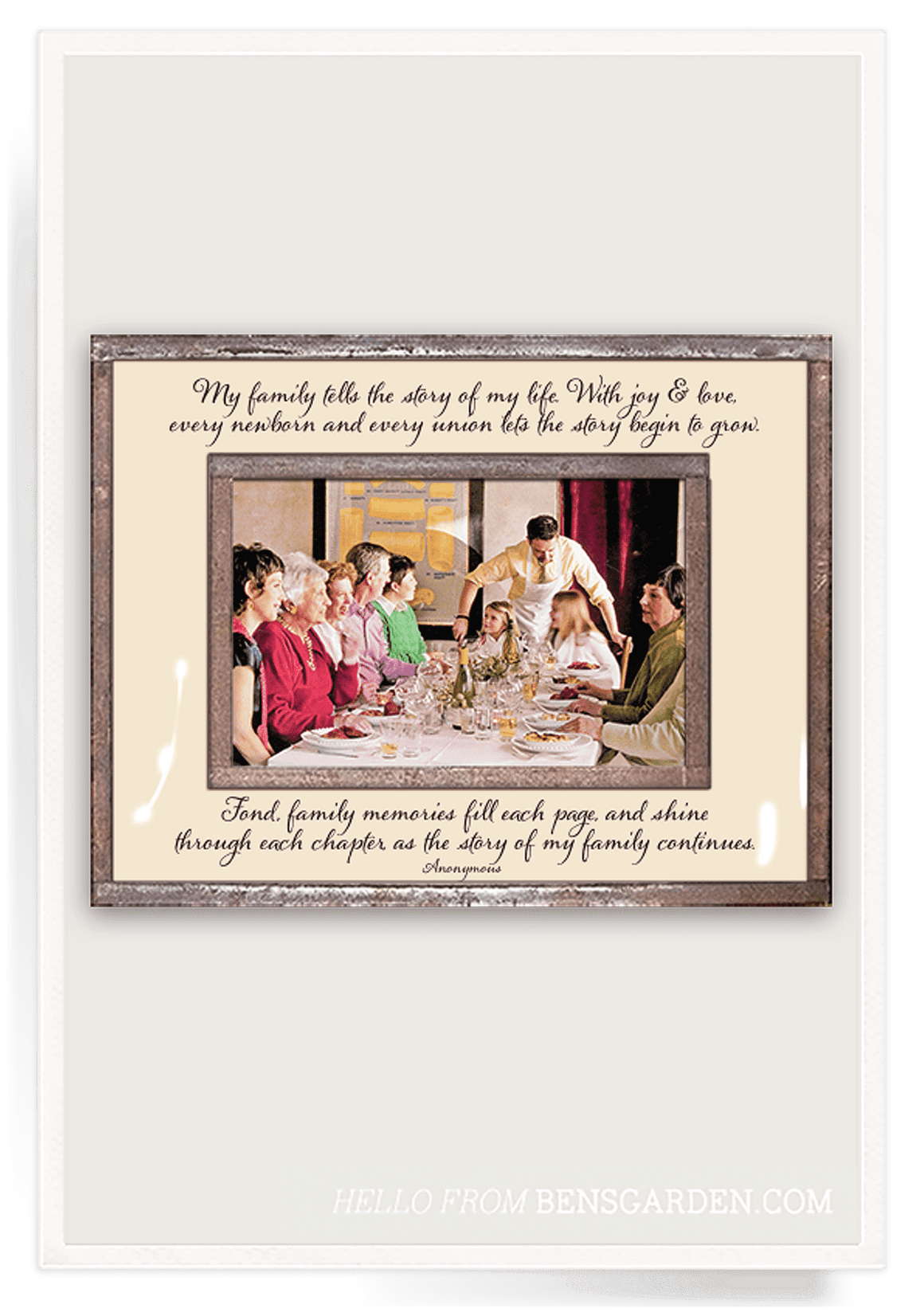 My Family Tells The Story Of My Life Copper & Glass Photo Frame - Bensgarden.com