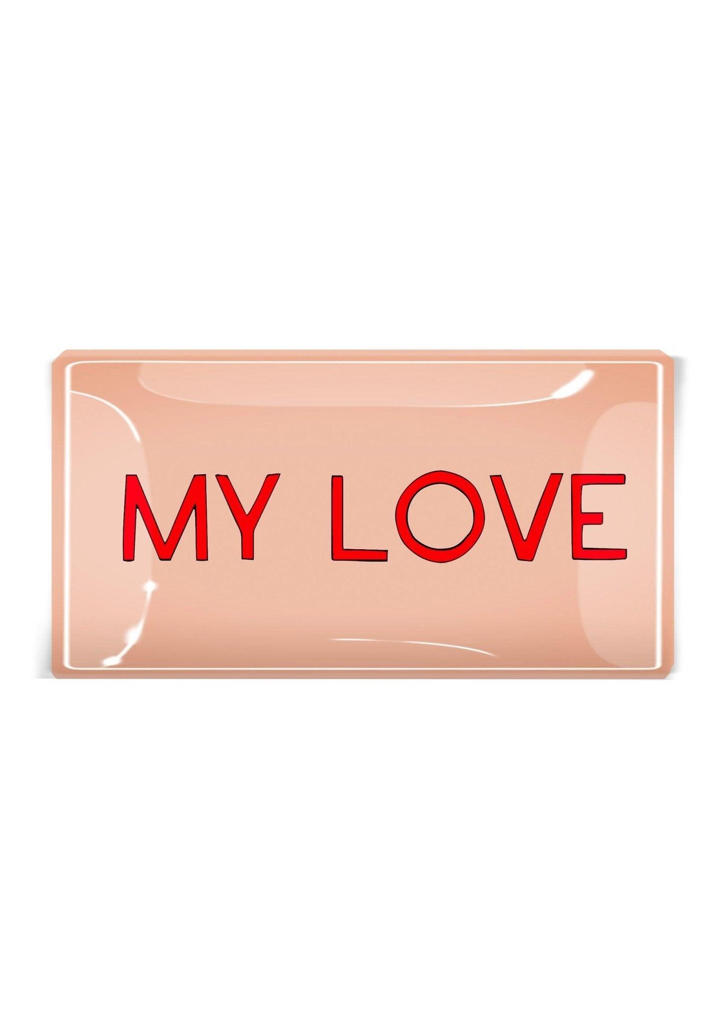 My Love Rose Decoupage Glass Tray - Bensgarden.com