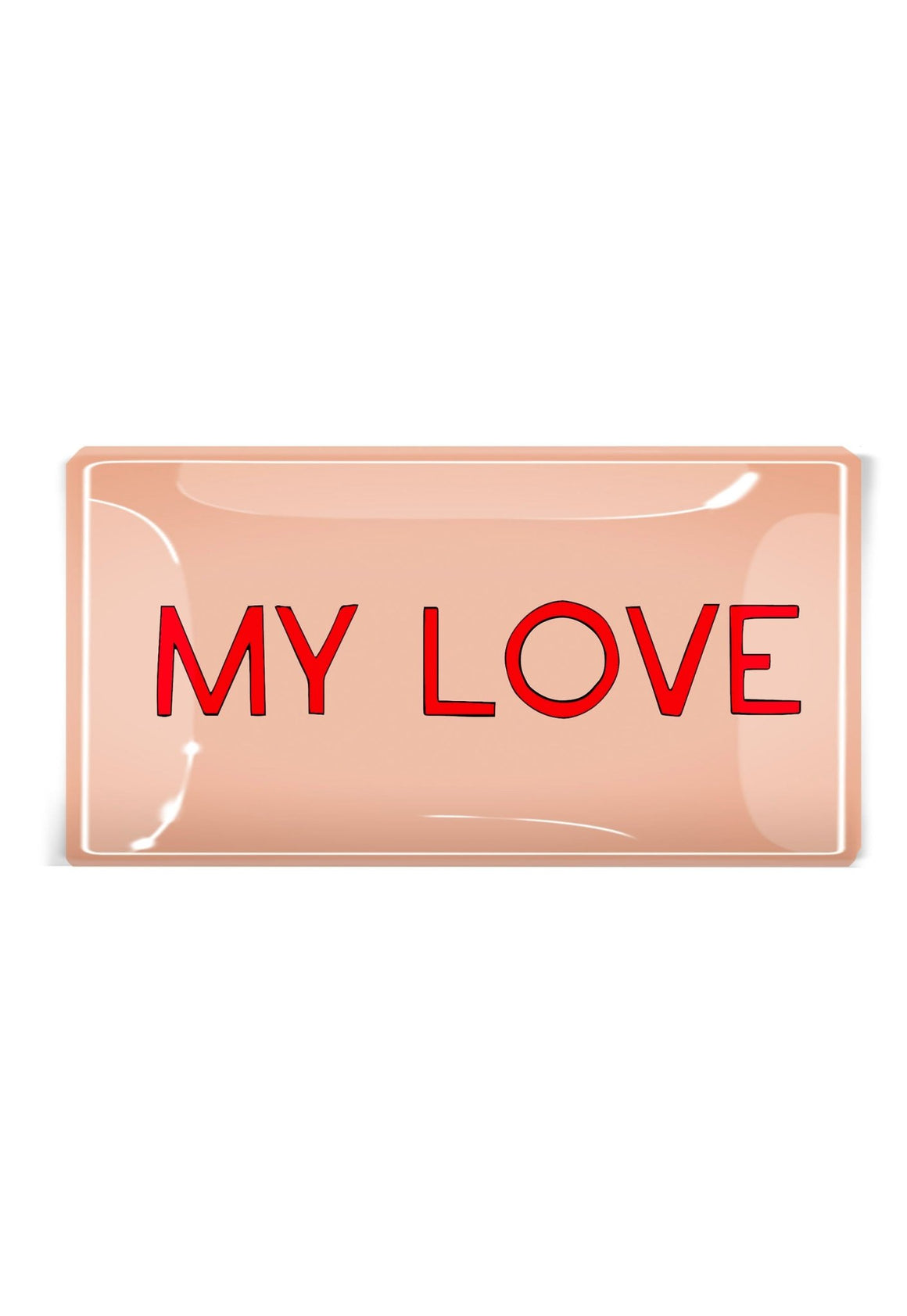 My Love Rose Decoupage Glass Tray - Bensgarden.com