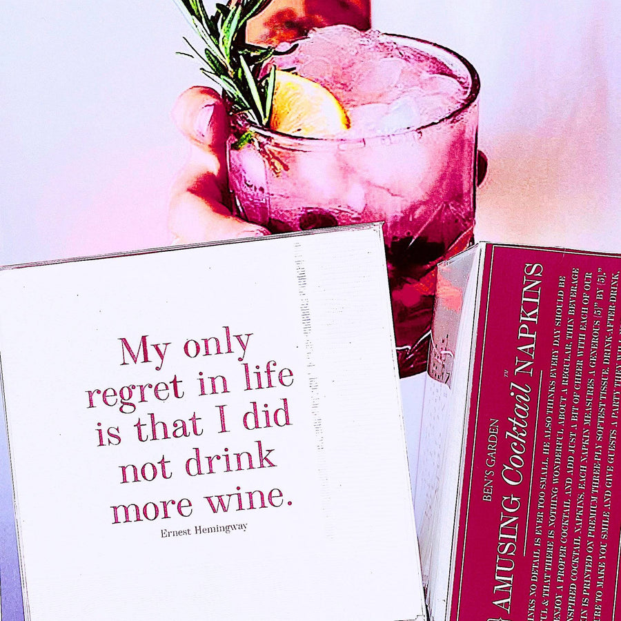 My Only Regret In Life Amusing Cocktail Napkins - Bensgarden.com