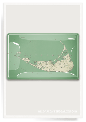 Nantucket Sound Decoupage Glass Map Tray - Bensgarden.com