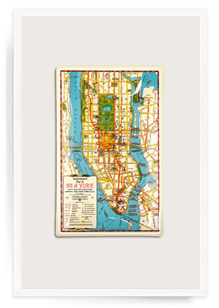 New York City Map No. 5 Decoupage Map Glass Tray - Bensgarden.com