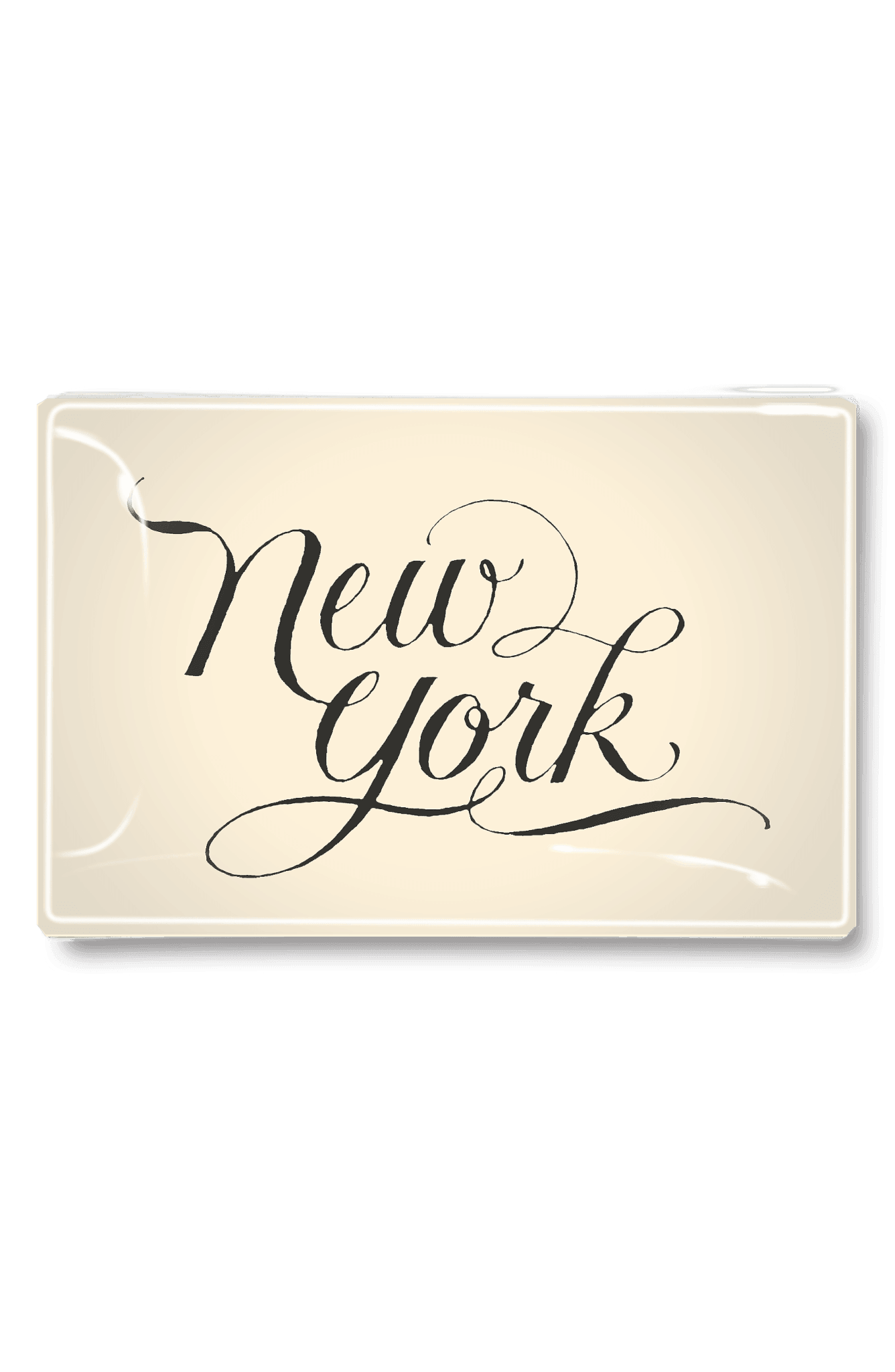 New York Script Decoupage Glass Tray - Bensgarden.com